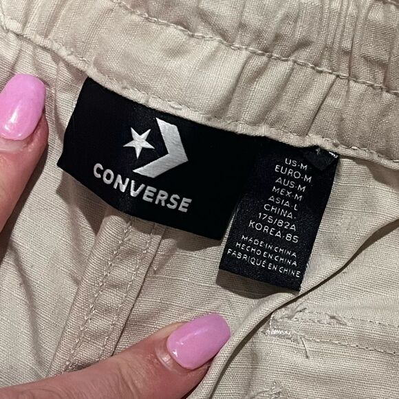 NWOT Converse Mens Cream White Cargo Jogger Pants Size M - Picture 10 of 10